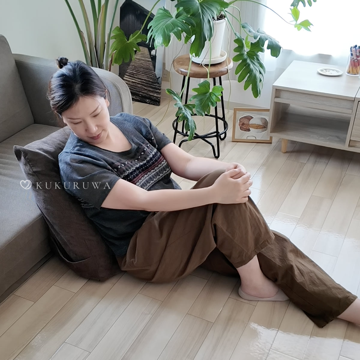 収納袋三角KKW501 モール ブラウン リビング